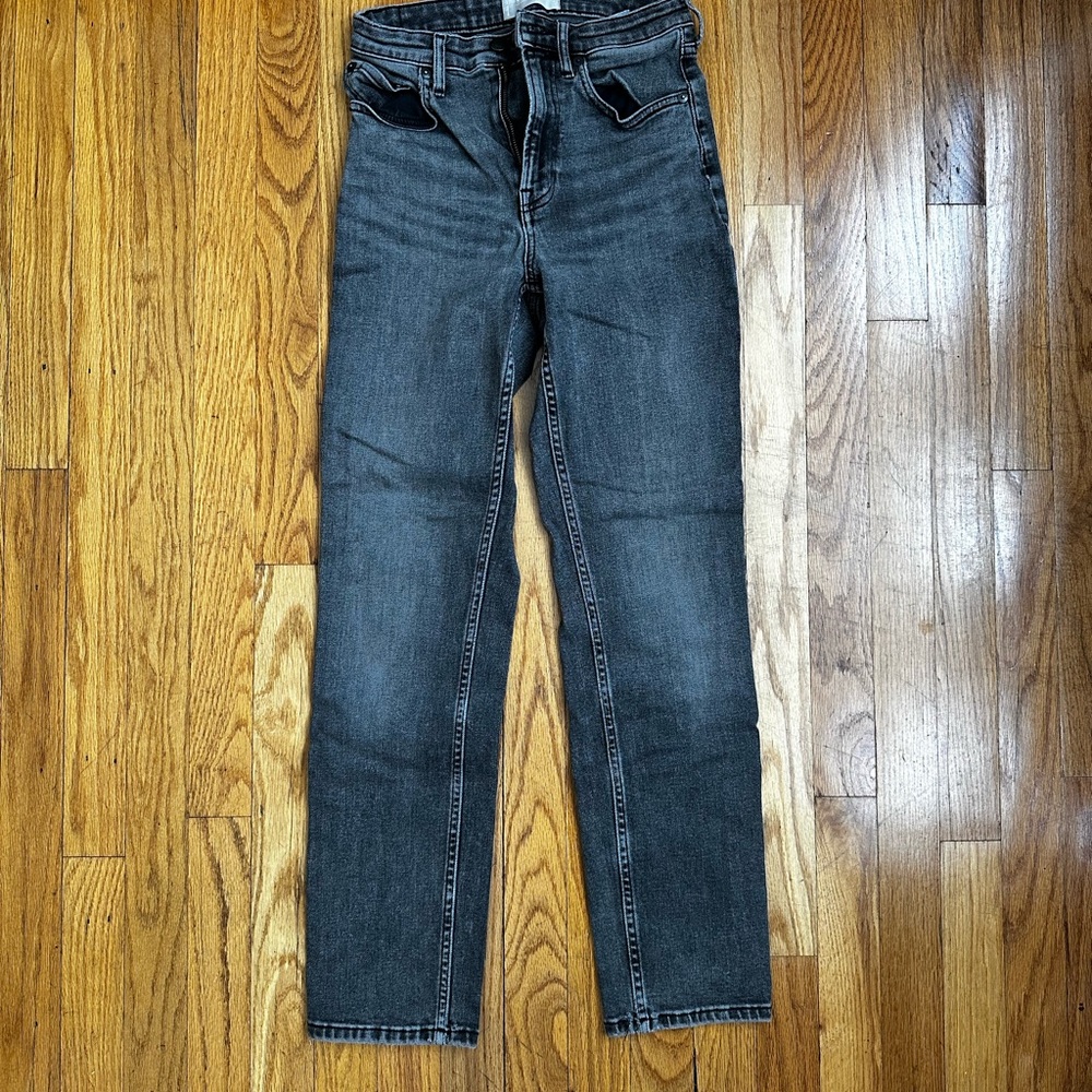 Everlane The High Rise Straight Jeans - Charcoal Gray